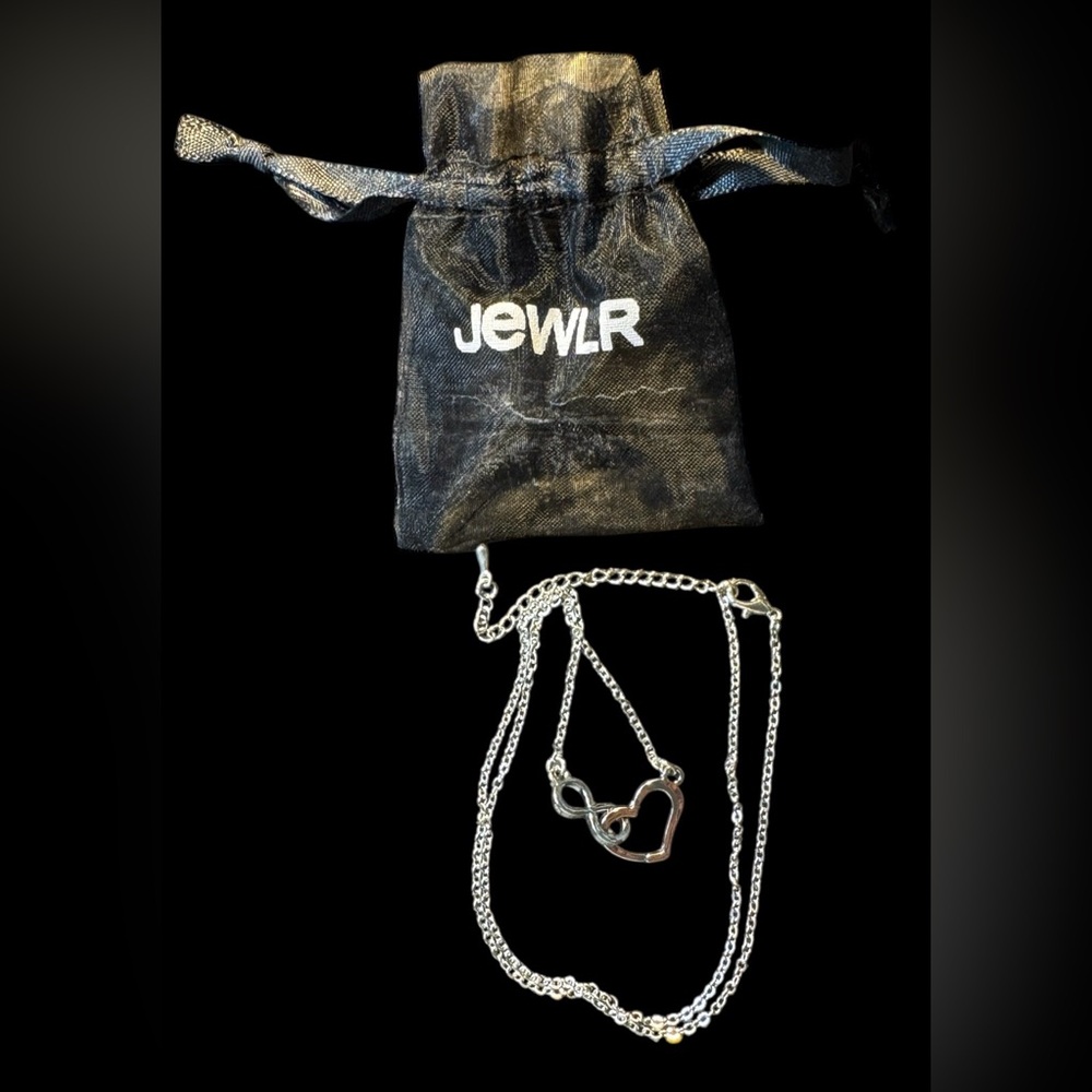 JEWLR Entwined Infinity Heart Necklace Sterling Silver